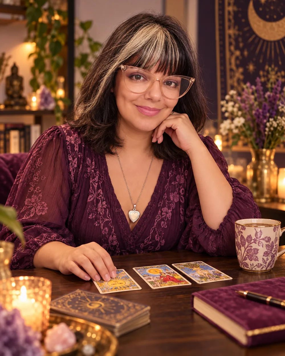 Clo durante una lectura de tarot